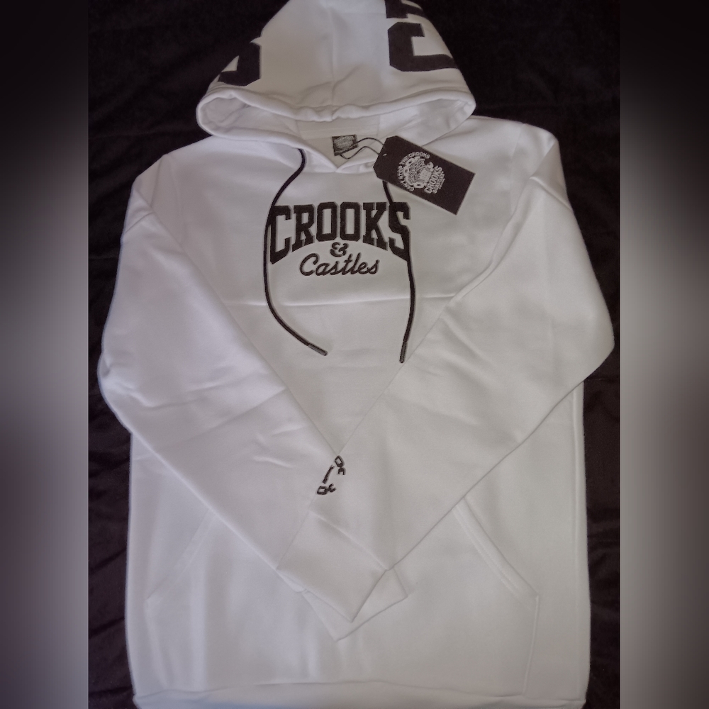 Crooks and Castles hoodie, Medium, White
